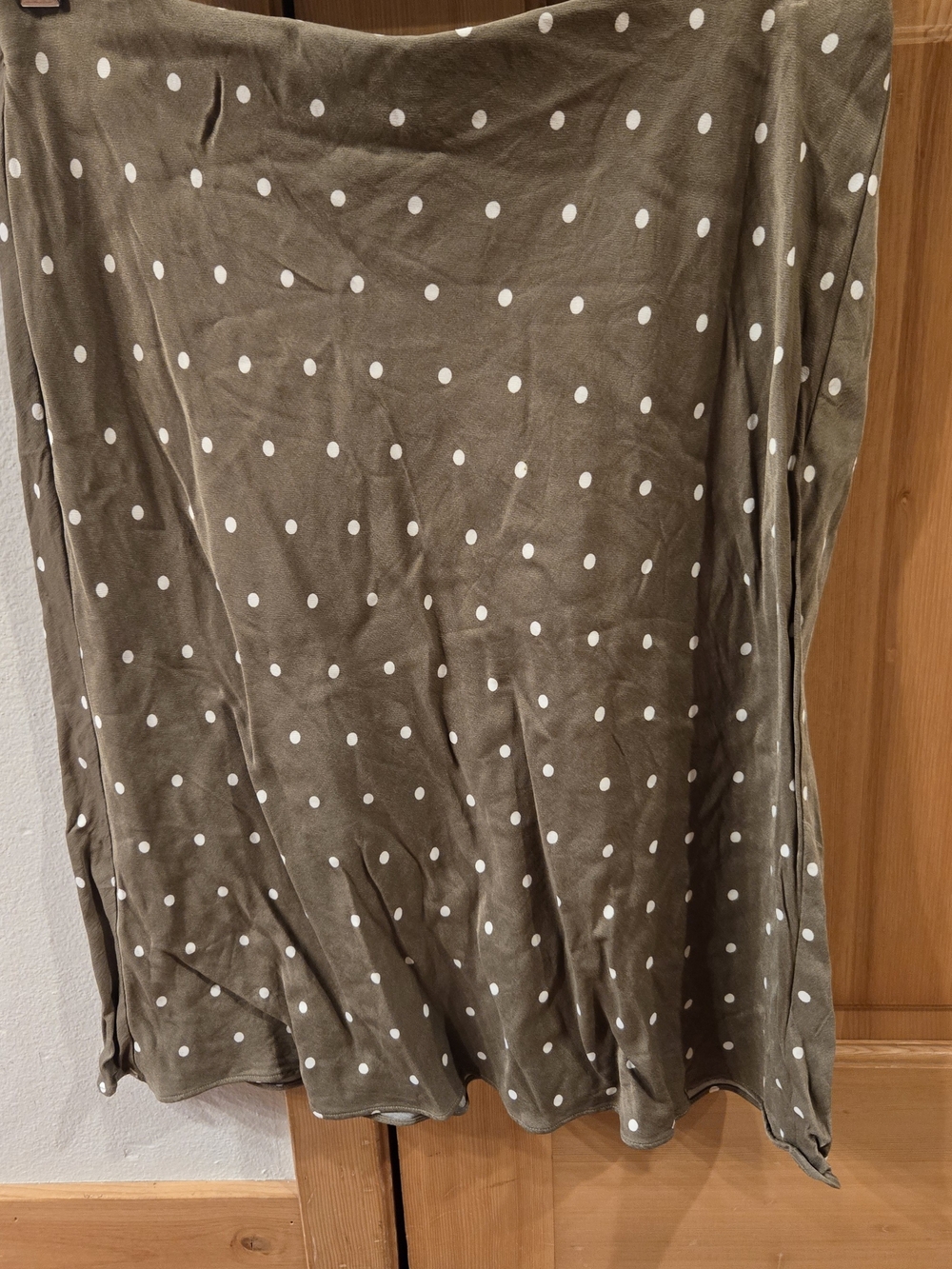 Nordstrom Olive Green Polka Dot Midi Skirt